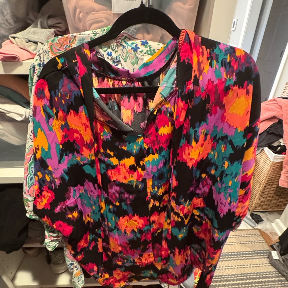Multicolor Abstract Women's Top